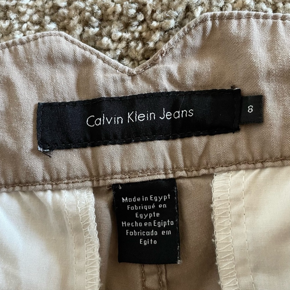 Calvin Klein Jeans Cargo Utility Pants Women’s 8 Khaki Tan Y2K Streetwear Grunge - Picture 3 of 14